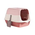 thumbnail image 3 of DOLITY Cat Litter Box with Hood And Front Door Flap, Closed And Covered Cat Litter Box, Pink, 3 of 9