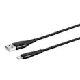 thumbnail image 2 of Monoprice Apple MFI Certified Lightning to USB Type A Charge & Sync Cable - 6 Feet - Black, Nylon-Braid, Durable, Kevlar-Reinforced - AtlasFlex Series, 2 of 2