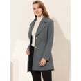 thumbnail image 3 of INSPIRE CHIC Women's Elegant Notched Lapel Button Single Breasted Winter Coat Deep Grey L, 3 of 5