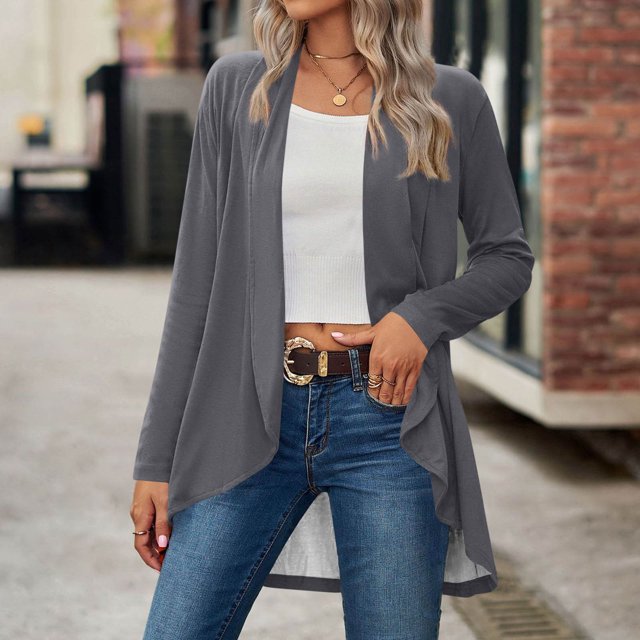 Soki Womens Cardigan Fall Spring Lightweight Jacket Summer Long Sleeve Kimono S-2XL