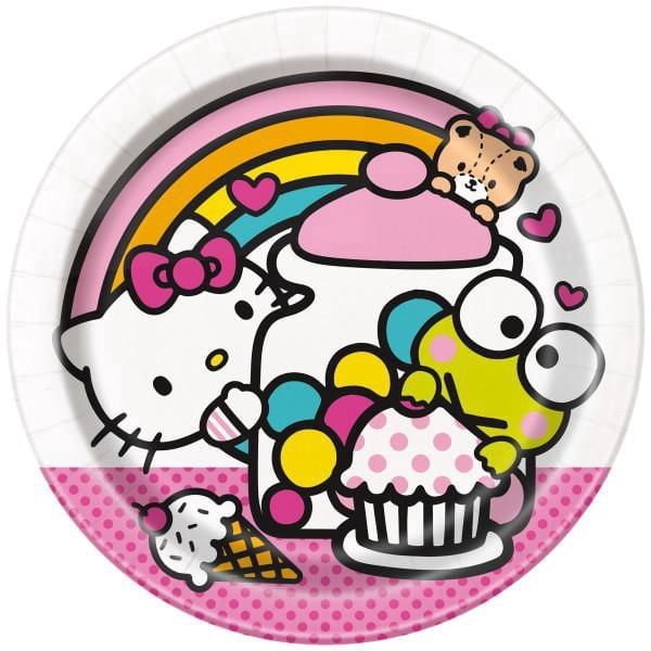 Assiettes à dessert rondes Hello Kitty 18 cm (7 po), paquet de 8, de Unique Industries
