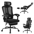 thumbnail image 2 of GloryStar Home Office Desk Chair with Footrest, High-Back Mesh Swivel Chair with Adjustable Lumbar Support Headrest, Computer Rolling Task Chairs for Home, Gaming Room, 2 of 9
