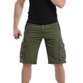 thumbnail image 3 of DPTALR Men's Casual Pure Color Outdoors Pocket Beach Work Trouser Cargo Shorts Pant, 3 of 5