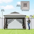 thumbnail image 3 of 11'x11' Pop Up Gazebo 2-Tier Soft Top Gazebo w/ Mesh Netting, Mixed Grey, 3 of 10