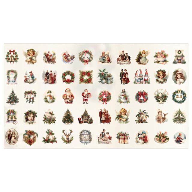 WHEANG Stickers Christmas Santa School Party Holiday Decoration And Craft Card Gift Envelope Box White