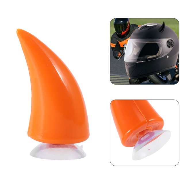 Durable Rubber Material Motorcycle Helmet Horn, Devil Demon Horn Helmet Devil Horn, For Motorcycle Orange
