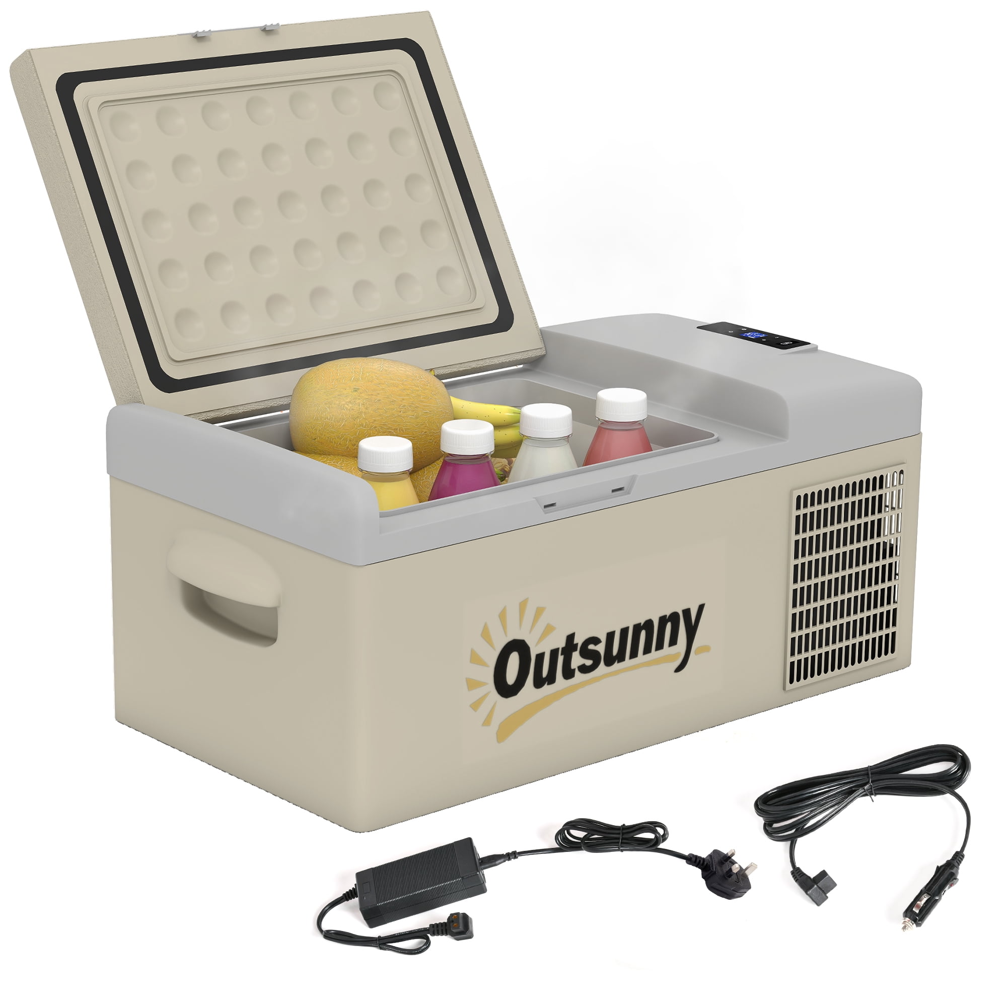 Outsunny 12 Volt Car Refrigerator, 17QT Car Fridge Electric Cooler