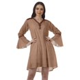 thumbnail image 1 of Moomaya Robes Mini Imprimées à Col en V pour Femmes Manches à Volants Robes de Plage pour Femmes, 1 of 4