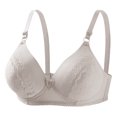 thumbnail image 1 of WRKEKC Wireless Back Closure Bra Textured Design Breathable Comfort Support Lightweight T-Shirt Bra for Women Everyday Wear, 1 of 4