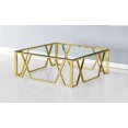 thumbnail image 1 of K-Living Titan Coffee Table with Clear Tempered Glass Top & Gold Polished Stainless-Steel Base, 1 of 1