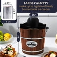 thumbnail image 2 of Elite Gourmet EIM418 Old Fashioned 4 Quart Vintage Walnut Wood Bucket, Electric Ice Cream Maker Machine, Uses Ice and Rock Salt Churns Ice Cream in M, 2 of 8