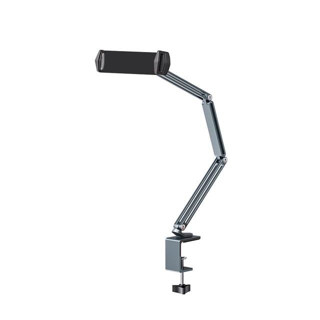 thinsony Phone Holder Adjustable Aluminum Alloy Portable Reusable Household Dorm Tablet Bed Bracket Mount for Tablets Notebook Gray