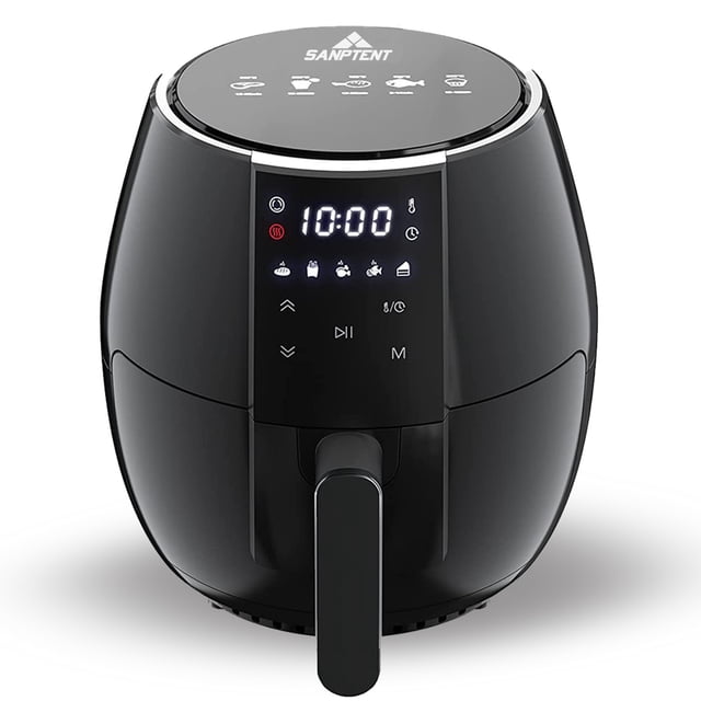 Sanptent 5.8 Quart Air Fryer, Noir - Numérique LED écran tactile, arrêt automatique, ETL Certifié