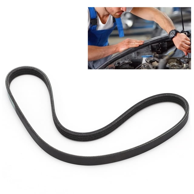 11287520177, Black Constant Tension Reliable AC Compressor Belt Air Conditioner Compressor Belt Synthetic Rubber for Repair