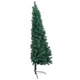 thumbnail image 4 of vidaXL Artificial Half Christmas Tree with Stand Green 210 cm PVC, 4 of 5