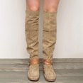 thumbnail image 1 of Bottes pour Femmes à Bout Rond, Mode, Décontractées, avec Boucle de Ceinture, Talon Bas, Bottes Plates, 1 of 5