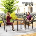 thumbnail image 4 of Outsunny Patio Chairs Set of 2 with Armrest and High Backrest, Brown, 4 of 10