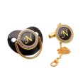 thumbnail image 1 of Baby Pacifier 26 Letter Name Initial Clip Silicone Infant Nipple Bling Newborn Pacifier, 1 of 9
