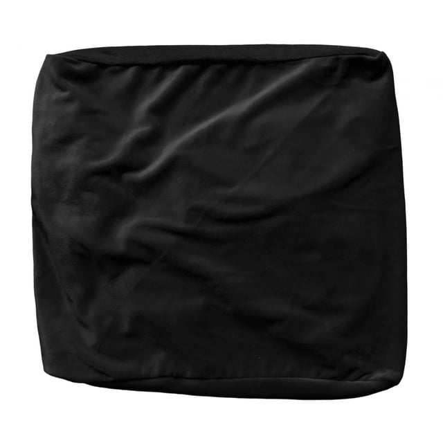 Housse de Pouf Carrée en Velours Extensible à Bas Élastique pour Salon Lavable Noir