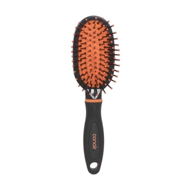 Conair Mini Brosse Coussin, Brosse Démêlante de Voyage, Noir/Orange, 1 Pc