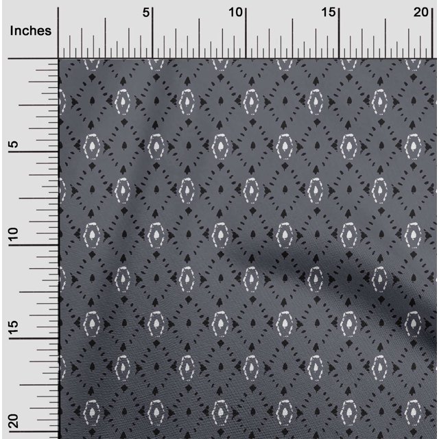 oneOone Cotton Flex Fabric Geometric Block Printed Fabric 1 Yard 40 Inch Wide