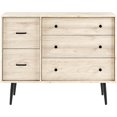thumbnail image 1 of Commode Moderne à 5 Tiroirs en Métal et Bois en Bouleau, 1 of 5