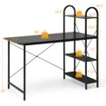 thumbnail image 4 of Costway Bureau d'Ordinateur Réversible de 48 Pouces Table d'Écriture Poste de Travail avec Tablette de Rangement Noir, 4 of 10