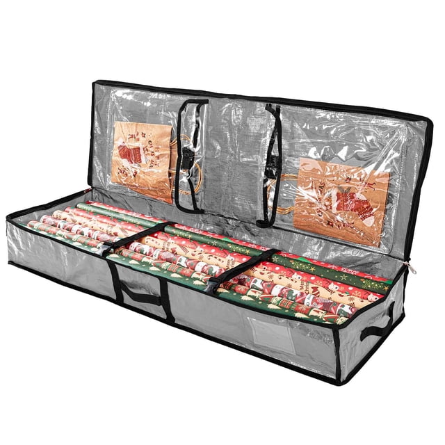 Binwennn Holiday Storage For & Cards Large Capacity Decorative Organizer For Wrapping Paper & Christmas Accessories Storage Container Shelves Wedding Dress Storage Large Containers with Lids for