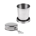 thumbnail image 4 of Tasse Pliante en Acier Inoxydable avec Porte-Clés pour Camping de Plein Air Randonnée Pêche, 4 of 8