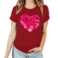 thumbnail image 4 of Meichang Hauts pour Femmes T-Shirt de la Saint-Valentin T-Shirt Graphique Cœur en Bonbon Hauts Mignons T-Shirts de Fête Manches Courtes Col Rond T-Shirts Mode 2025, 4 of 4