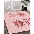 thumbnail image 3 of Ahgly Tapis d'Intérieur Lavable en Machine Carré Transitionnel Rose Clair, 8 Pieds Carré, 3 of 7