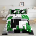 thumbnail image 2 of YST Geometric Sequins Down Comforter Set, Modern Geometry Grids, King, 2 of 6