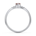 thumbnail image 4 of Birthstone Heart Ring with Shoulder Accents - Garnet (January), 4 of 4