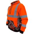 thumbnail image 2 of SafetyShirtz Men's SS360º Deepwood Camo - Class 3 - Type-R - Reflective Safety Hoodie, Orange - Small, 2 of 4