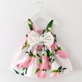 thumbnail image 3 of EGNMCR Vêtements pour Bébé Fille Vêtements pour Bébé Fille Tenue pour Nourrisson Imprimée Citron Robe Princesse Sans Manches Gallus, 3 of 5