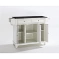 thumbnail image 1 of Kingfisher Lane Solid Black Granite Top Kitchen Island in White, 1 of 5