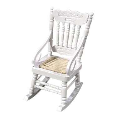 LSLJS Miniatures Chaise Berçante Miniature pour Maison de Poupée 1:12, Ensemble de Meubles en Bois, Poupées