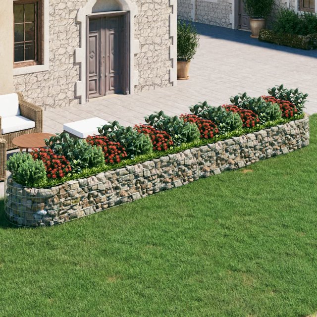 vidaXL Gabion Lit Surélevé Fer Galvanisé 600x100x50 cm
