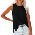 thumbnail image 1 of Birdeem Débardeur pour Femmes Mode Débardeur Décontracté Couleur Unie Fente Latérale Col Rond, 1 of 12