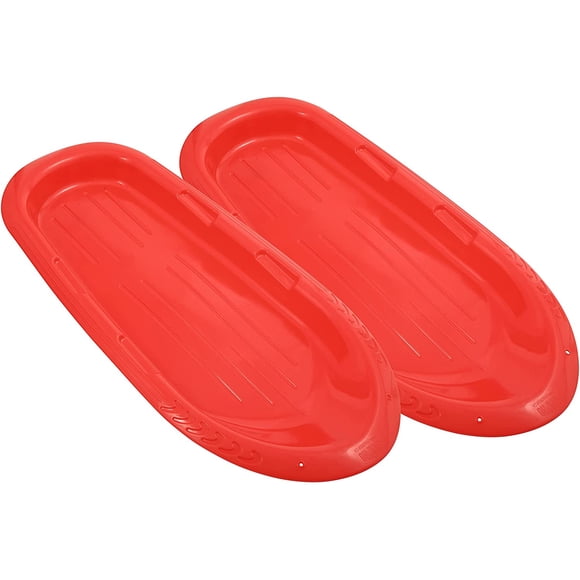 Superio Toboggan 2 Rider Snow Sled, Red (2 pack)