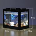 thumbnail image 2 of Mini Kit d'Aquarium Design Casse-Tête Mignon Boîte d'Élevage de Poissons Mini Aquarium avec Lumière, 2 of 10