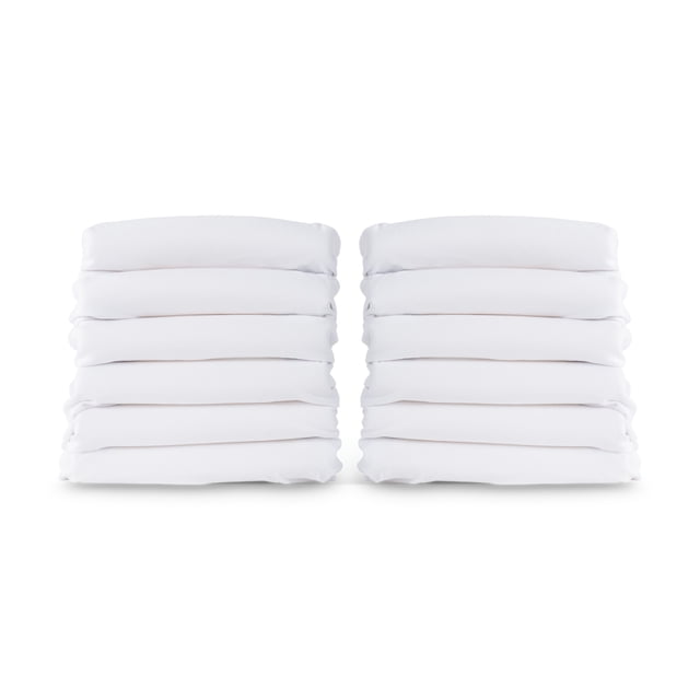 Draps-housses élastiques compacts Foundations SafeFit, paquet de 12 (blancs)