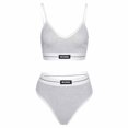 thumbnail image 1 of FOCUSNORM Women's Underwear Set V-neck Backless Camisole + Letter Briefs, 1 of 5