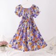 thumbnail image 2 of Kcodviy Robe pour Filles Adolescentes, Enfants Moyens et Grands, Jupe Extensible, Manches Courtes, Robe en Tulle pour Bébé, Jupe de Princesse, Robe pour Bébé pour les Vacances au Bord de la Mer, 2 of 3