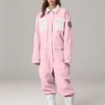 thumbnail image 4 of Timegard Winter Women Snowsuit Lapel Neck Long Sleeve Loose Rompers Outdoor Ski Active Athletic Windproof Jumpsuit, 4 of 8