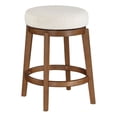 thumbnail image 1 of Lexicon Lily Boucle Fabric Swivel Counter Height Chair in White, 1 of 9