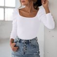 thumbnail image 2 of AherBiu Womens Blouses Trendy Long Sleeve Comfy Tops Ribbed Knitted Slim Tight Stretchy Fall Shirts, 2 of 7