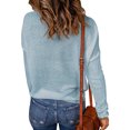 thumbnail image 2 of Innerwin Sweater Solid Color Ladies Jumper Tops Chic Long Sleeve Casual Knitted Sweaters Blue L, 2 of 3