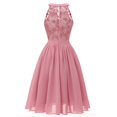 thumbnail image 3 of Pompotops Robe Trapèze Vintage pour Femme, Princesse, en Dentelle Florale, Cocktail, Encolure, Fête, Évasée, 3 of 5