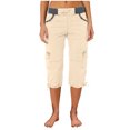 thumbnail image 2 of Timegard Pantalon Cargo pour Femmes Capris à Cordon Taille Élastique Actif Randonnée Plein Air Pantalon Court, 2 of 6